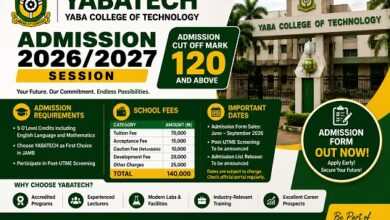 YABATECH Admission Cut Off Mark, School Fees and Admission Form 2026/2027